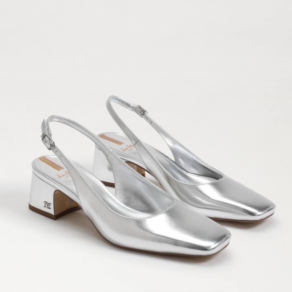 Sam Edelman Elegant Silver Slingback Heels
